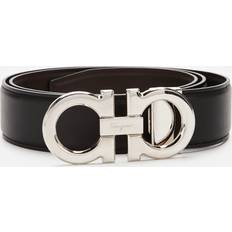 Ferragamo Clothing Ferragamo Men's Reversible And Adjustable Gancini Belt Black/Hickory