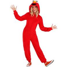 Fun Sesame Street Elmo Onesie Costume for Adults