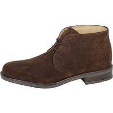 Roamers Men ROAMERS Dark Brown Real Suede Eyelet Chukka Boot TPR Sole