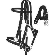 Full Bridles Tough1 Nylon Halter Bridle Black Horse/Full