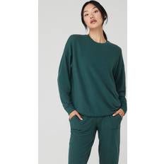 Blå - Yoga Overdele Alo Soho Pullover Top in Midnight Green, Alo Yoga