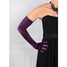 Purple Gloves Dents Dents Long Satin Shoulder Length Evening Gloves Amethyst Purple