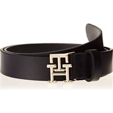 Tommy Hilfiger Dame Bælter Tommy Hilfiger TH Emblem Plaque Leather Belt SPACE BLUE UK34in