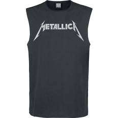 Linen - Men Tank Tops Metallica Amplified Collection Logo - Charcoal