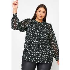 Fabric Blouses Yours Printed Chiffon Blouse Black