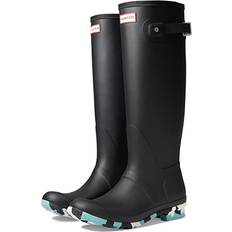 Rain Boots Hunter Original Tall Color Splash Boot Black/White Willow/Birdseye Blue Women's Rain Boots Black