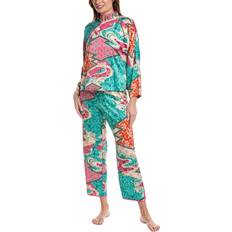 Turkoois Pyjama's Natori Orient Express Mandarin Pajama Pant Set - Multi