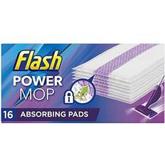 Flash Power Mop Refills with 16 Pads Cleaning Absorbing Lock Surface Pad Multi-Surface