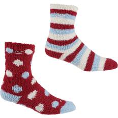 Children's Clothing Regatta Childrens/Kids Cosy Boot Socks Set Pack of 2 3 UK-5.5 UK Cherry Pink/Light Blue/White