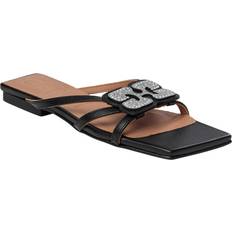 Ganni Butterfly Strass Flat Sandal Kvinde Flade Sandaler hos Magasin Black