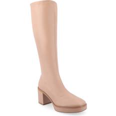 Purple - Women High Boots Journee Collection Alondra Platform Boot Women's Blush Boots