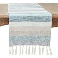 Acrylic Tablecloths Saro Striped Runner Blend Tablecloth Brown (182.88x)