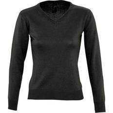 Sol's Womens/Ladies Galaxy V Neck Sweater Black