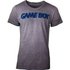 Nintendo Gameboy 3D Logo Acid Washed T-Shirt Grey