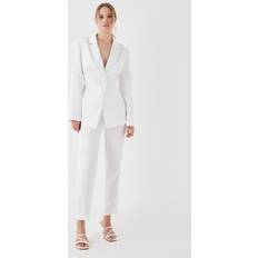 Suit Trousers - White Coast Premium Satin Side Panel Slim Leg Trouser Ivory