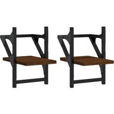 Møbler vidaXL Væghylder Med Stænger 2 Stk 20 x 25 x 30 cm 2stk