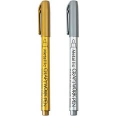 Silver Markers Metallic Craftwork Pen Silver Gold 12-pack