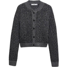 Mango Cardigans Mango Griz Button Knit Cardigan - Dark Heather Grey