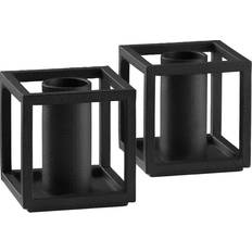 Audo Copenhagen Kubus Micro Sort Lysestage 3.6cm 2stk