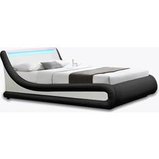 HOME DETAIL Galaxy Ottoman Bed Frame with LED and Storage 159x216cm