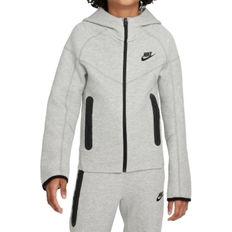 Tops Children's Clothing Nike Older Kid's Sportswear Tech Fleece Full Zip Hoodie - Dark Grey Heather/Black/Black (FD3285-063)