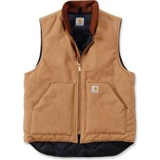 Carhartt Gilet Carhartt Relaxed Fit Firm Duck Insulated Rib Collar Vest - Brown