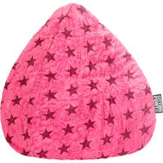Saekkestolen Fluffy Stars L-XL Pink Sækkestol