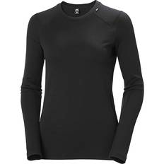 Noir - Ski Hauts de Couche de Base Helly Hansen Women's Lifa Merino Midweight Crew Base Layer - Black