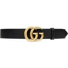 Cuero - Mujer Accesorios Gucci GG Marmont Thin Belt - Black