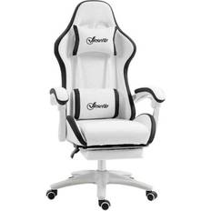 Racing Style Gaming Chair with Reclining Function Footrest - Black
