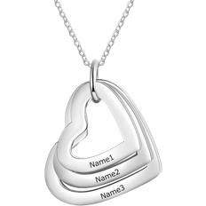 Anchors Necklaces JewelOra Heart Engraved Necklace - Silver