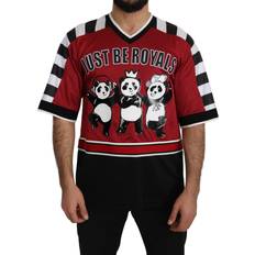 Polyamide T-shirts Dolce & Gabbana Oversize Panda Men's T-shirt - Red/Black