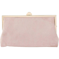 Shoulder Strap Clutches Accessorize Suedette Clip Frame Clutch Bag - Nude