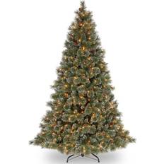 Christmas Trees Dunelm Glittery Bristle Pine Hinged Green Christmas Tree 182.9cm