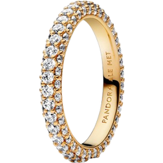 Pandora Timeless Pavé Singlerow Rings - Gold/Transparent