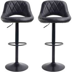 Neo Faux Leather Black Bar Stool 107cm 2pcs