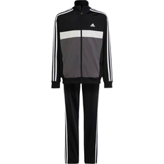 Kid's Essentials 3-Stripes Tiberio Tracksuits - Black/Gray Five/Gray One/White