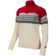 Multifargete Gensere Ulvang Marius Half Zip Sweater W - Vanilla/ Red/New Navy