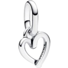 Smycken Pandora Freehand Heart Mini Dangle Charm - Silver