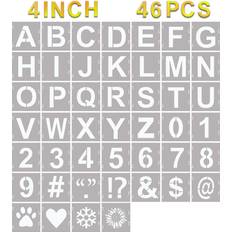 Letter Stencils Symbol Numbers Craft 46pcs