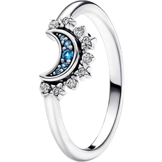 Pandora Celestial Sparkling Moon Ring - Silver/Blue/Transparent