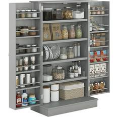 Cheap Storage Cabinets Homcom Pantry Cabinet Grey Storage Cabinet 23.5x41"