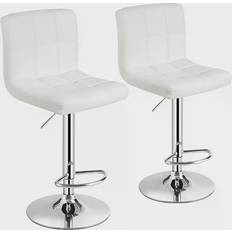 Leathers Furniture Costway Adjustable Swivel White Bar Stool 2