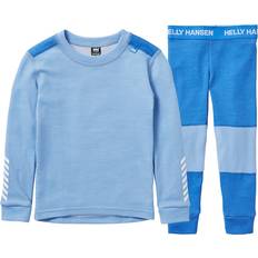 Tur & Friluft Superundertøy Helly Hansen Kid's Lifa Merino Wool Base Layer Set - Bright Blue (40526-627)