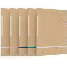 Beige Desktop Organizers & Storage Oxford Touareg Cardboard Pockets with 3 Elastic Flaps A4 5-pack