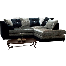 Silver - Sofa Set Sofas Bella Black/Silver Sofa 212cm 4 Seater