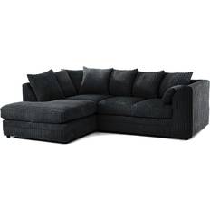 Steel Sofas B&Q Luxor Jumbo Cord Black Sofa 212cm 4 Seater