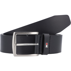 Black flag Tommy Hilfiger Denton Flag Logo Leather Belt - Black