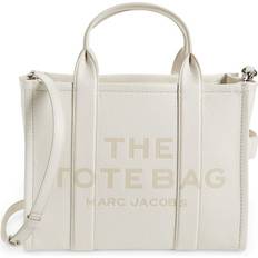 Silver Bags Marc Jacobs The Leather Medium Tote Bag - Cotton/Silver