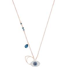 Evil Eye Symbolic Pendant Necklace - Rose Gold/Multicolour